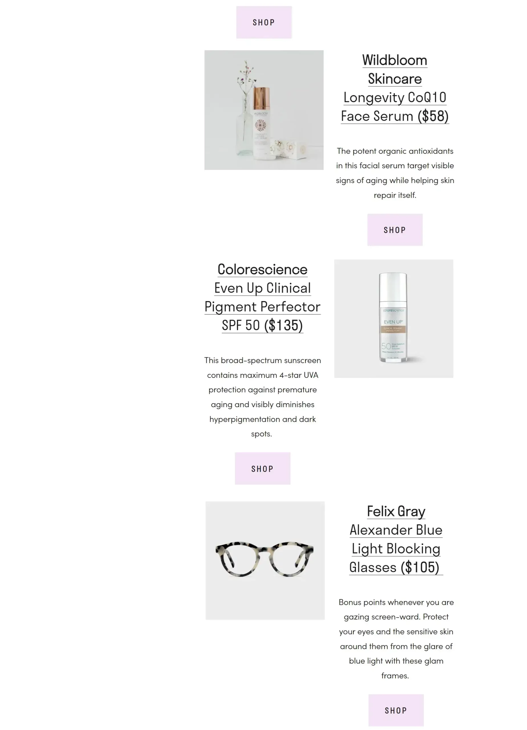 A screenshot of a blog post about Anti blue light skincare. The blog post is written by Charlotte Wilkes. Page 3