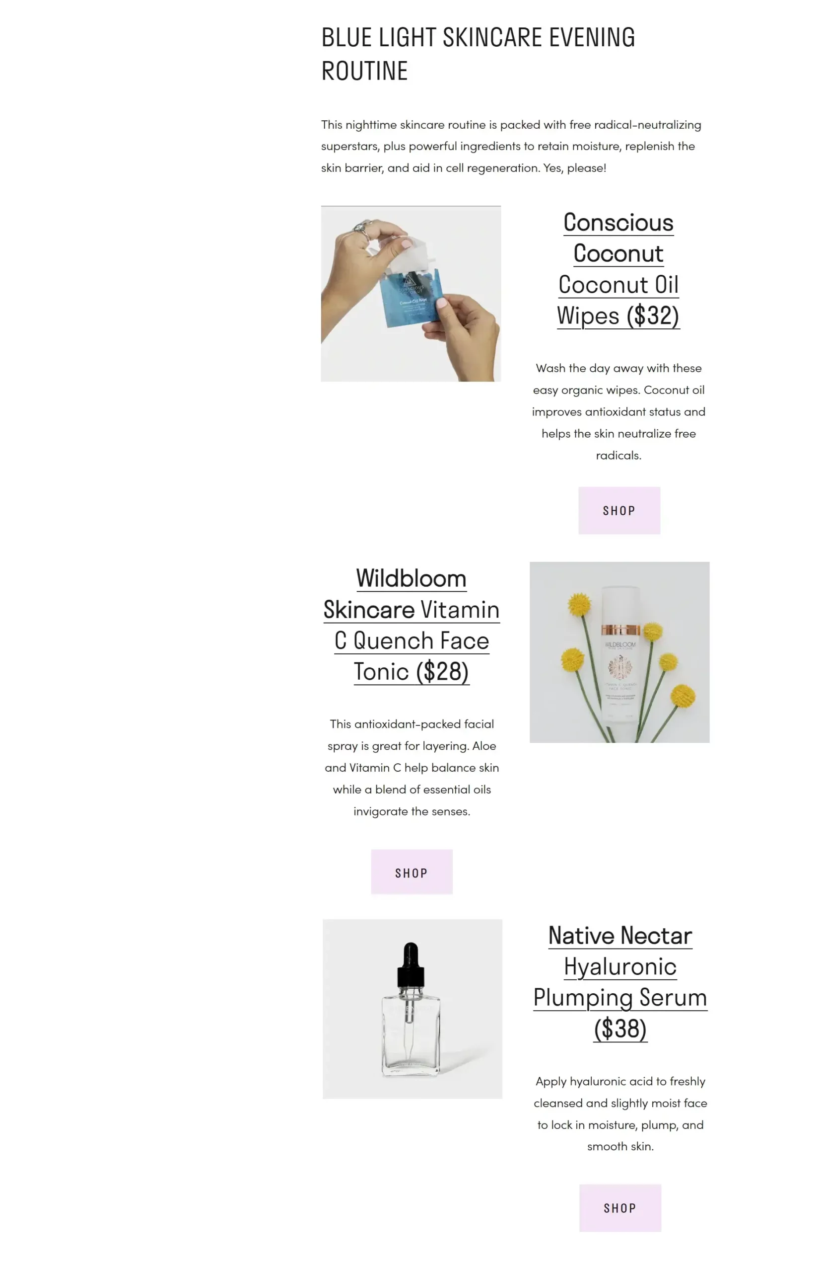 A screenshot of a blog post about Anti blue light skincare. The blog post is written by Charlotte Wilkes. Page 4